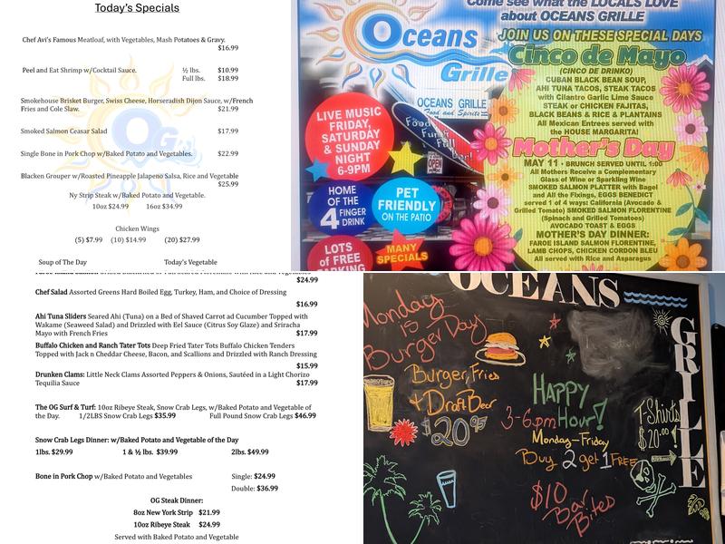 Oceans Grille Menu
