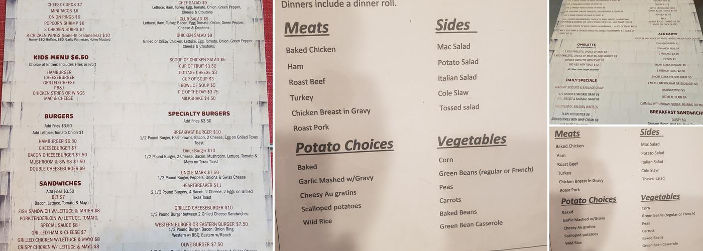 Diner Menu