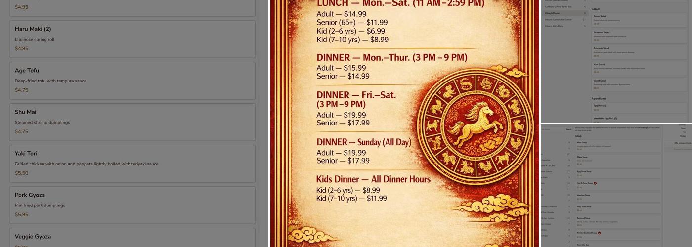 Asian Fusion Buffet Menu