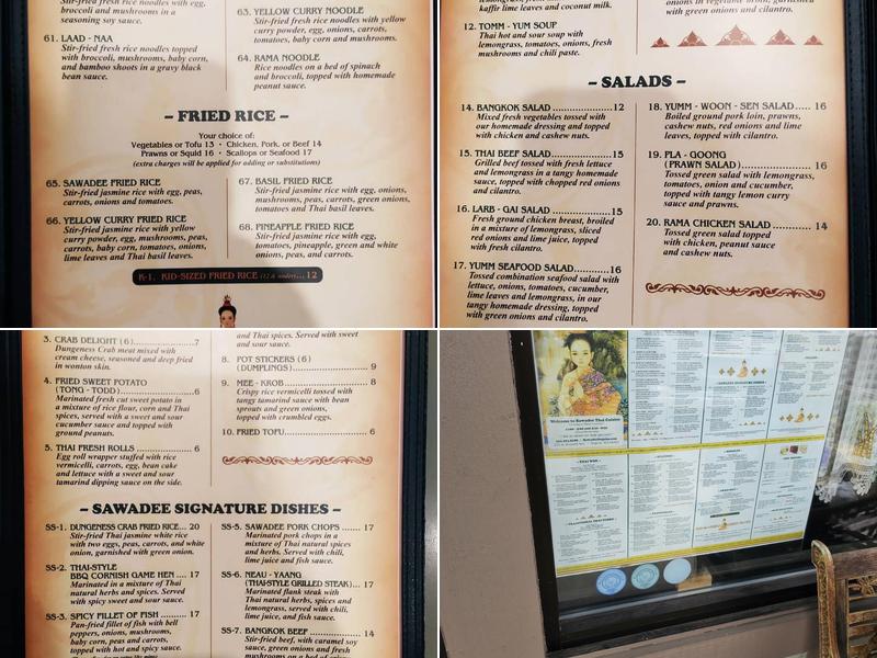 Sawadee Thai Cuisine Menu