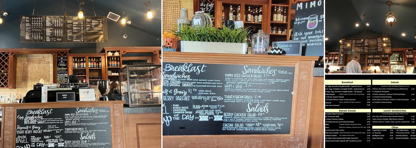 Adagio Bean & Leaf Menu