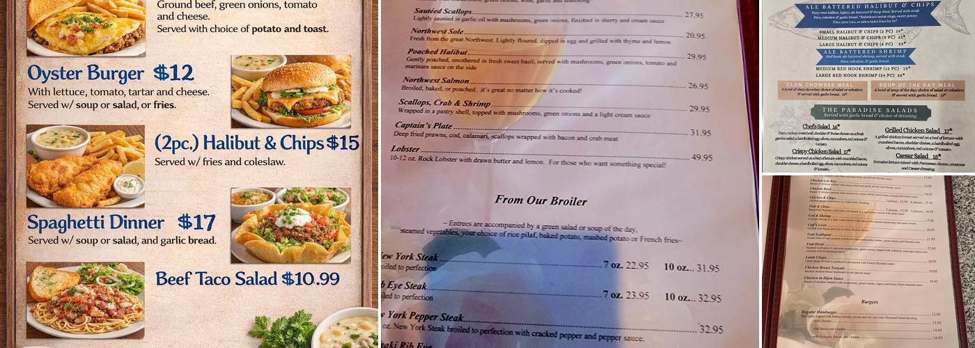 Paradise Restaurant Menu
