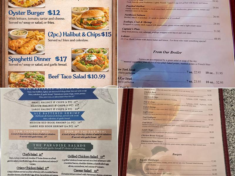 Paradise Restaurant Menu