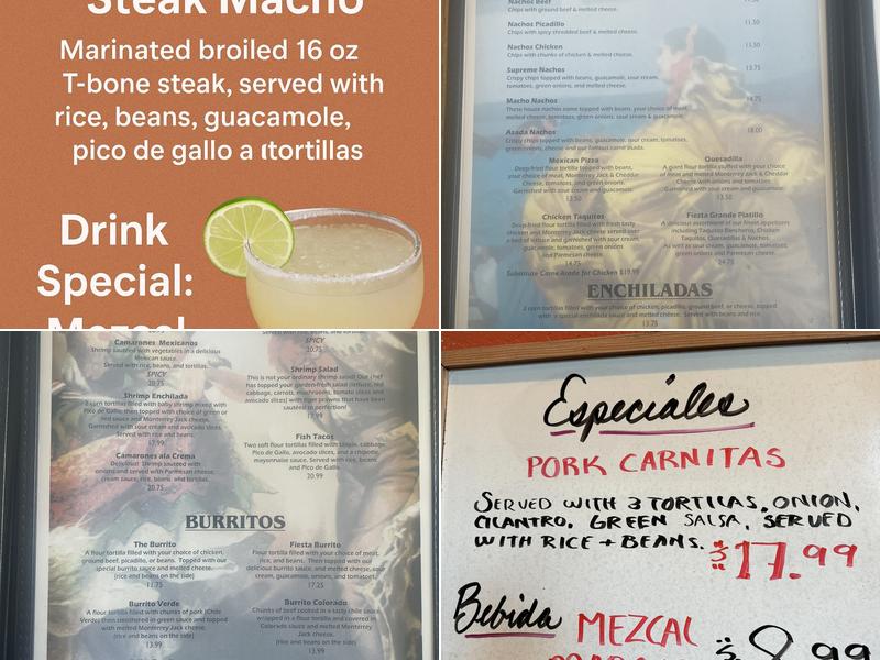 Fiesta Jalisco Menu