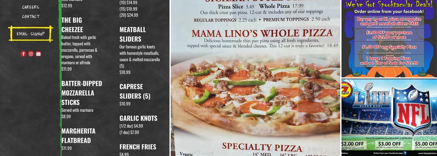 Big Apple Pizza & Pasta Menu