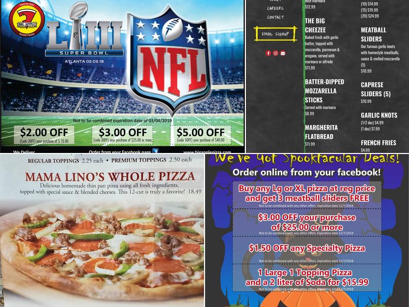 Big Apple Pizza & Pasta Menu