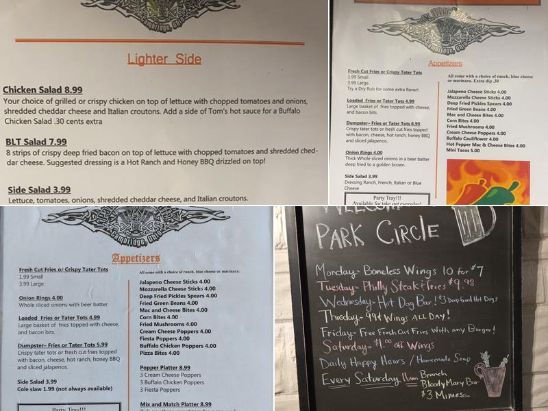 Park Circle Cafe Menu