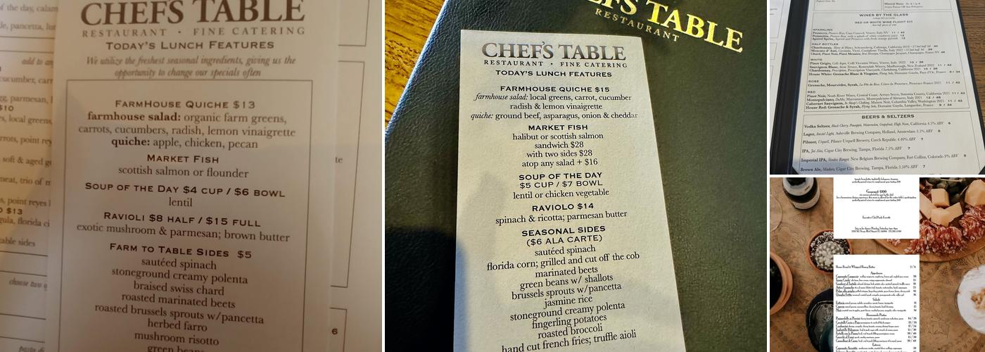 The Chef's Table Menu