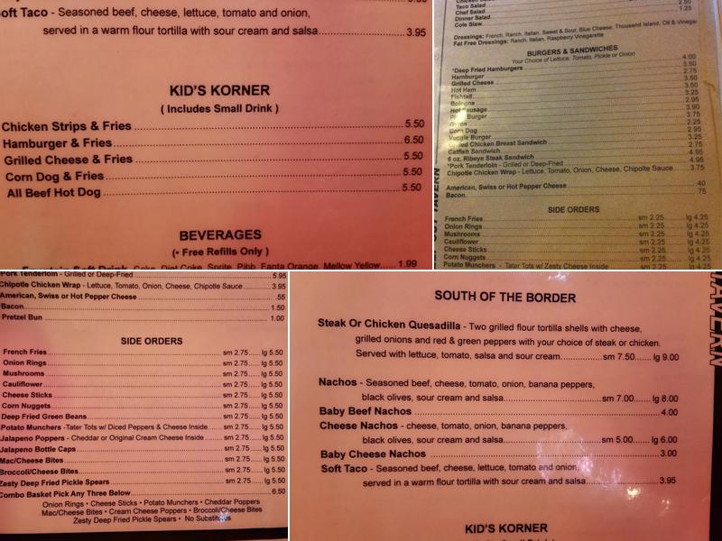 Deep Cut Tavern Menu