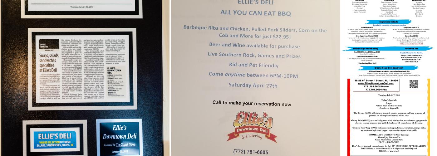 Ellie's Downtown Deli & Catering Menu