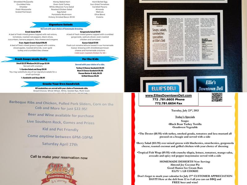 Ellie's Downtown Deli & Catering Menu