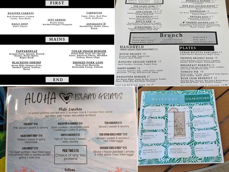 CoLab Kitchen Restaurant Menu