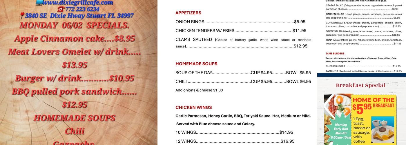 Dixie Grill Menu