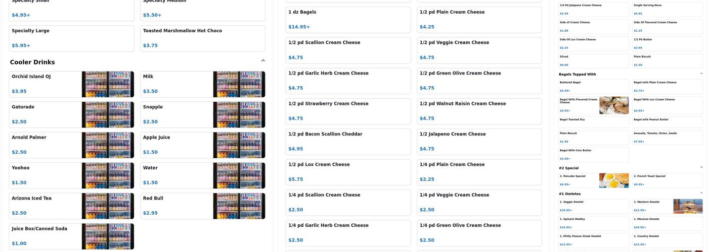 Bagel Break Menu