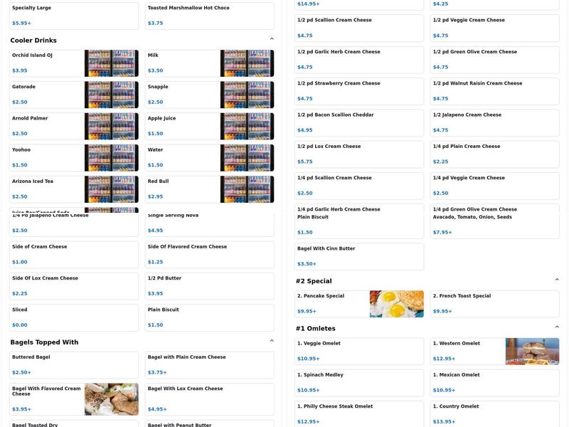 Bagel Break Menu