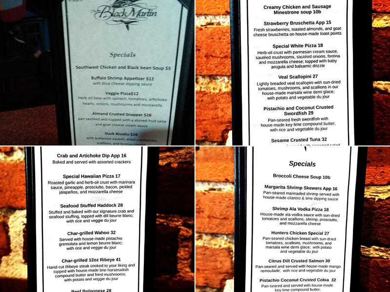 Black Marlin Menu