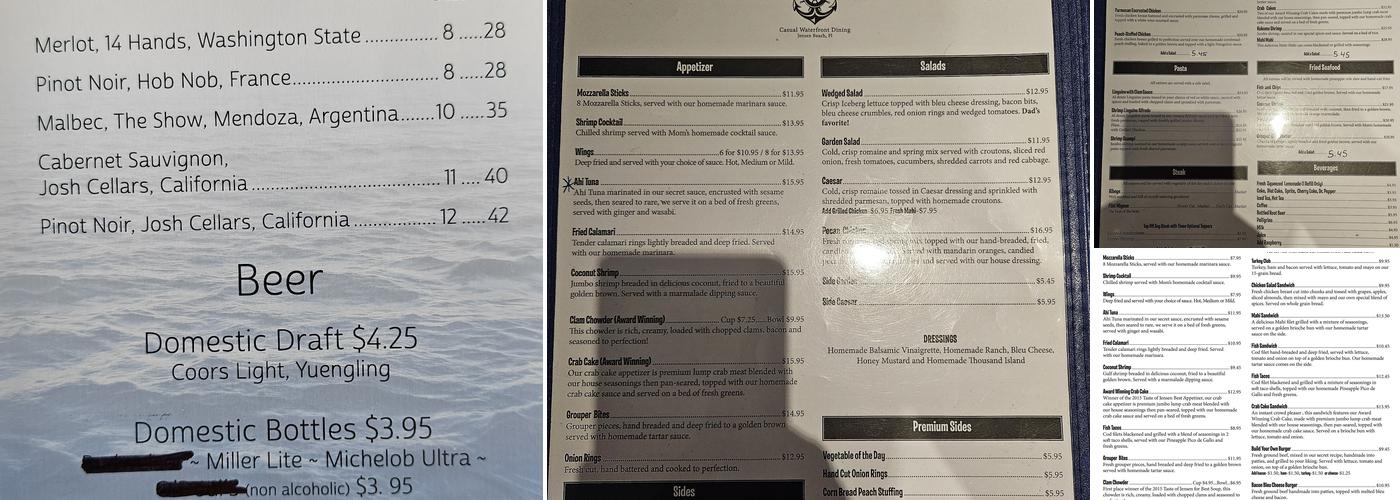Sauder's Landing Restaurant Menu