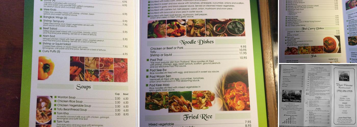 Thai House Menu