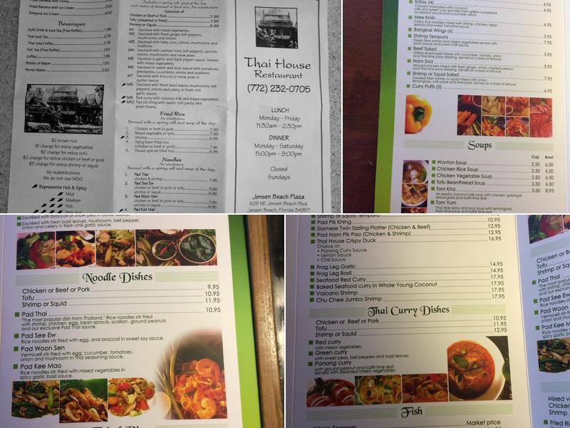 Thai House Menu