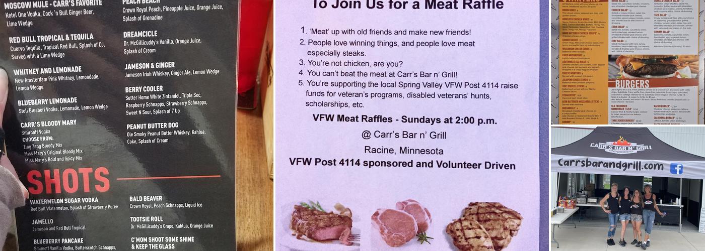 Carr's Bar N' Grill Menu