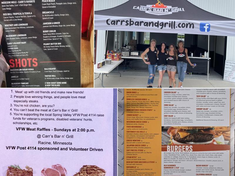 Carr's Bar N' Grill Menu
