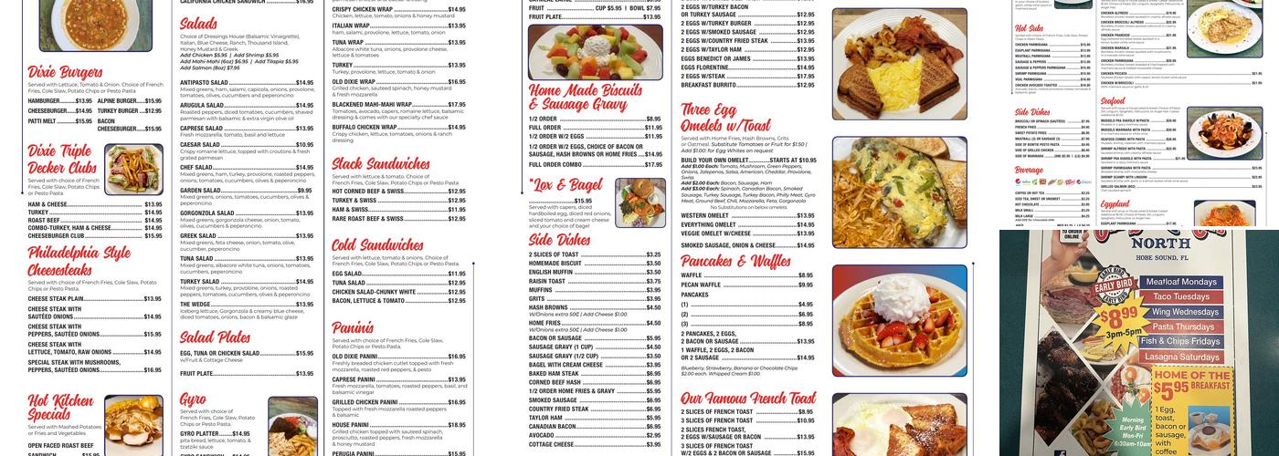 Old Dixie Cafe North Menu