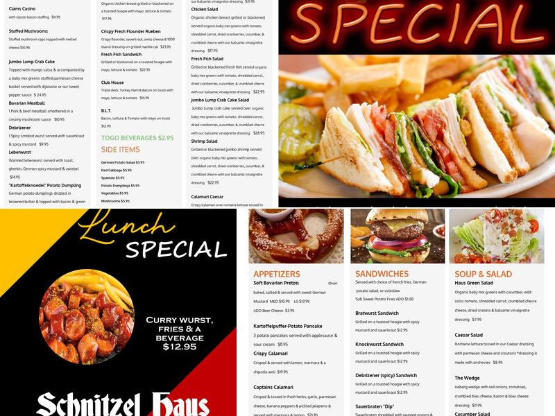 Schnitzel Haus Menu