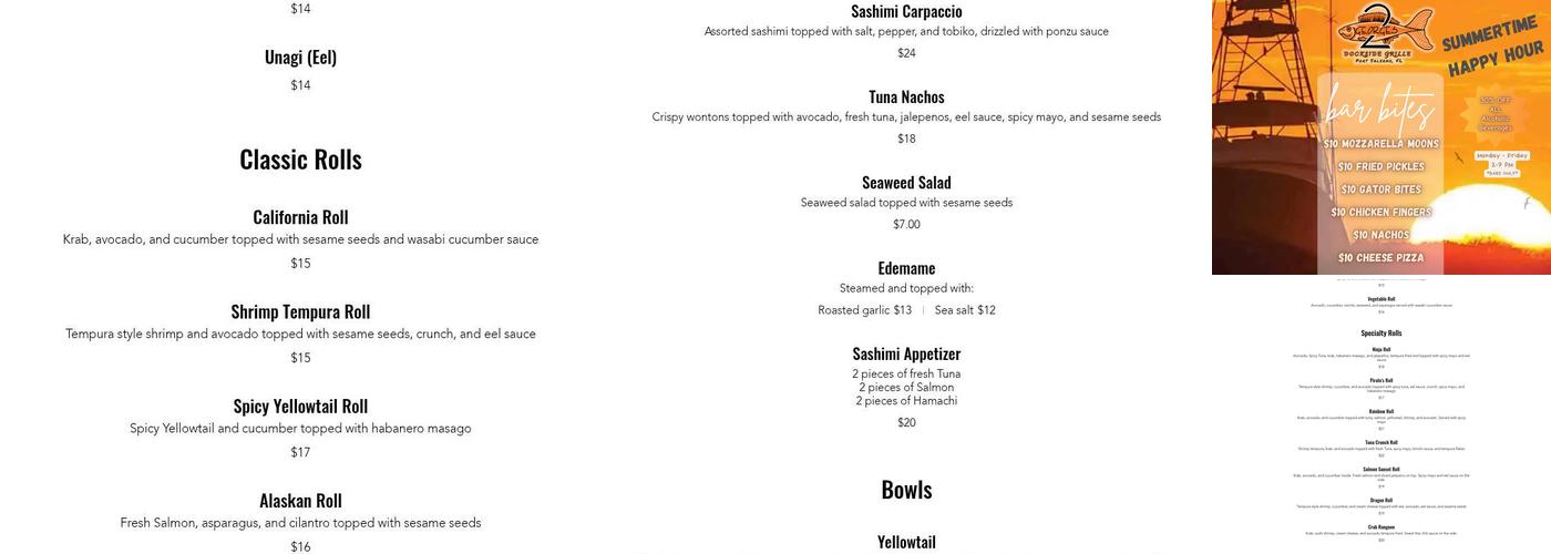 Two Georges Dockside Grille Menu