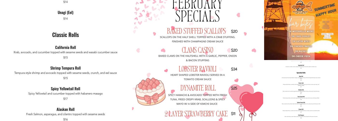 Two Georges Dockside Grille Menu