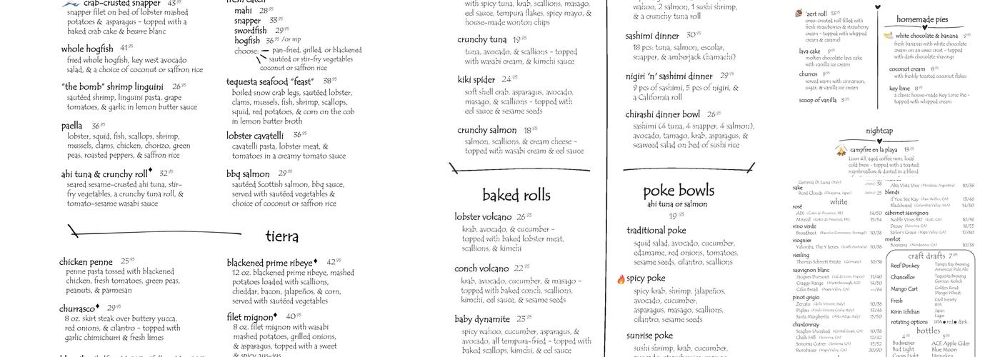 Hog Snappers (Tequesta) Menu