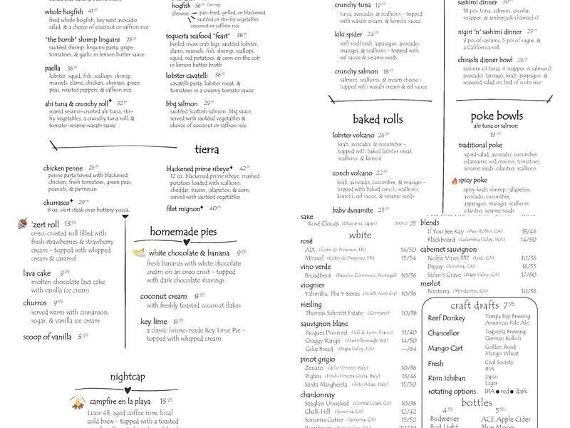 Hog Snappers (Tequesta) Menu