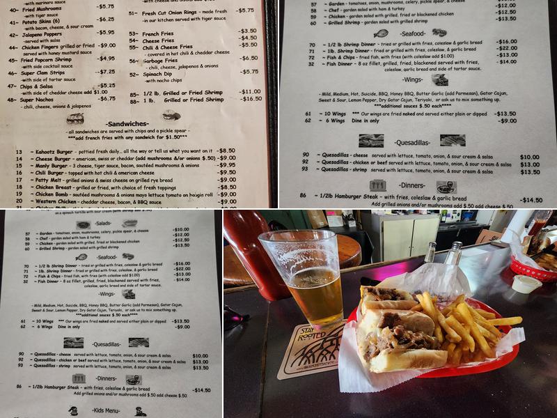 Kahootz Draft House Menu