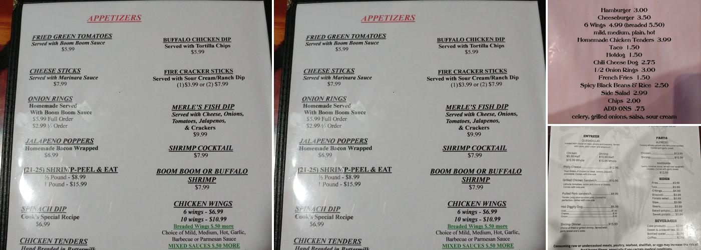 Brahma Bull Menu