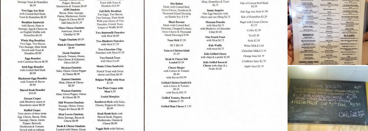 All Day Breakfast Menu
