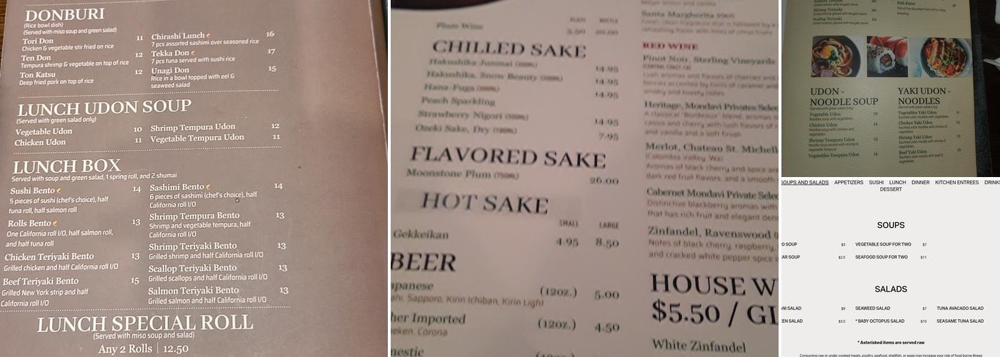 Hokkaido Hibachi and Sushi Menu