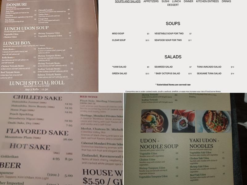 Hokkaido Hibachi and Sushi Menu