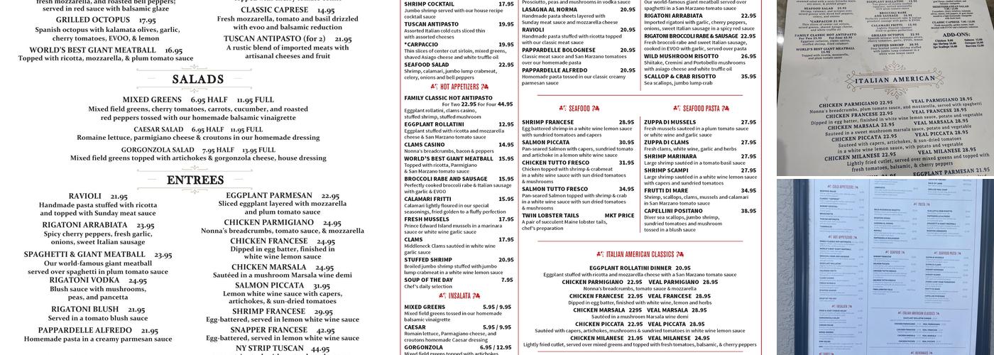 Tutto Fresco Menu