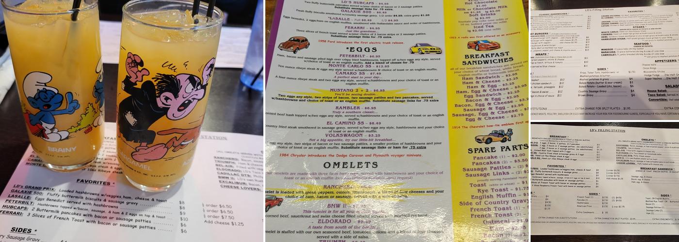 LD's Filling Station Menu