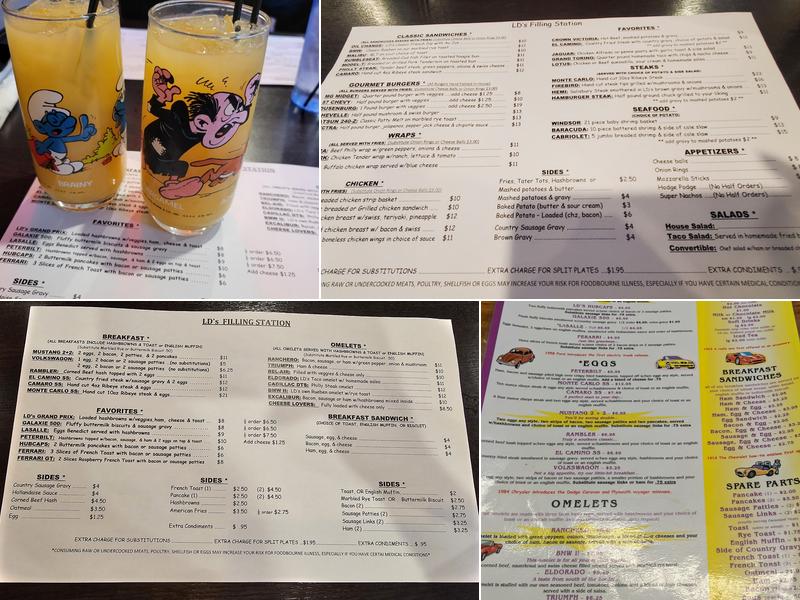 LD's Filling Station Menu