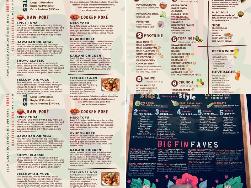 Big Fin Poké - Westbrook Menu