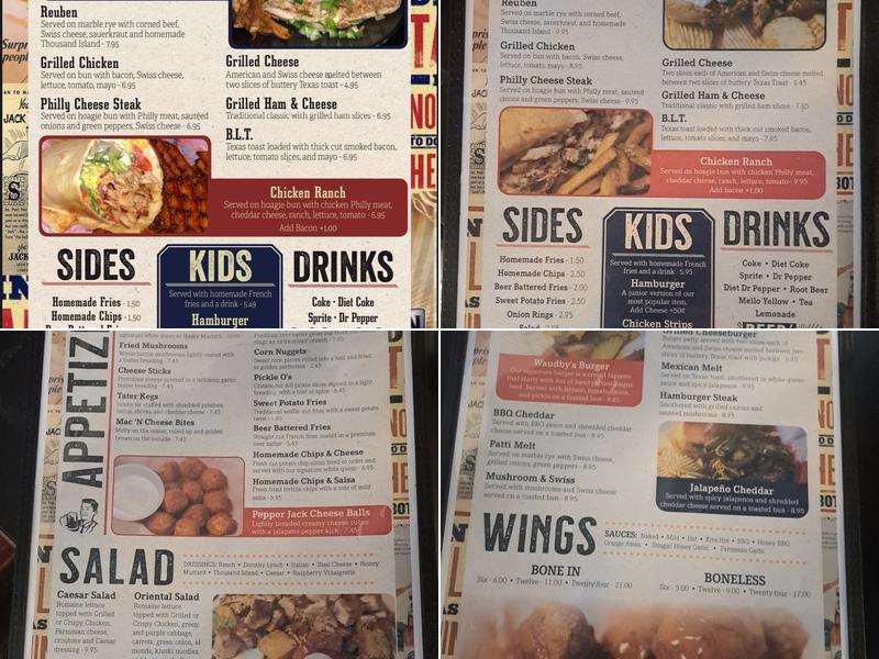 Waudby's Sports Bar & Grill Menu