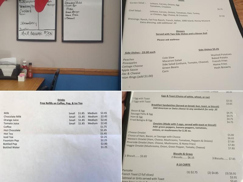 Riverside Restaurant Menu