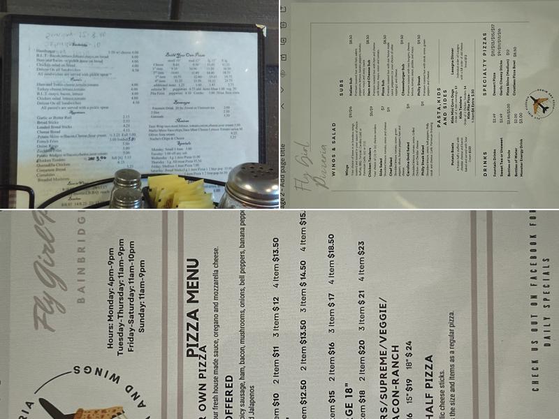 Fly Girl Pizzeria Menu