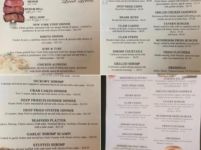 The Grand Restaurant & Tavern Menu