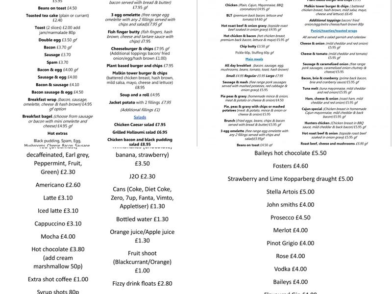 Sanwitches Cafe Menu