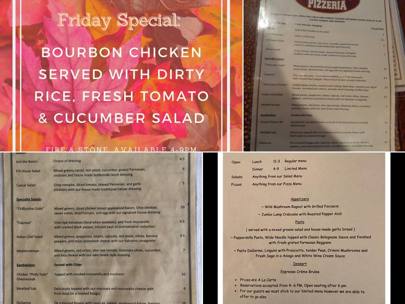 Fire And Stone Pizzeria Menu