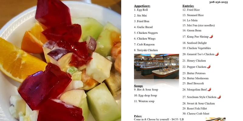 King's Buffet Menu