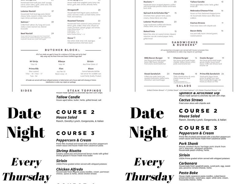 Coppermill Steakhouse & Lounge Menu