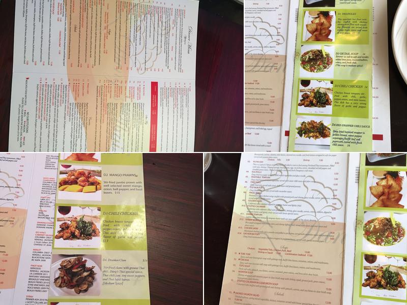 Dang's Thai Kitchen Menu