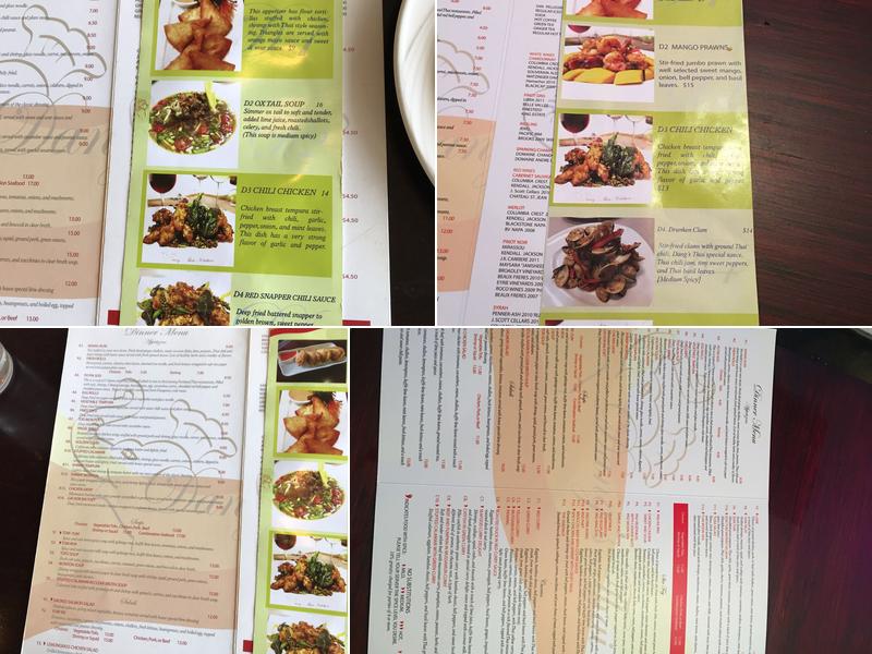 Dang's Thai Kitchen Menu